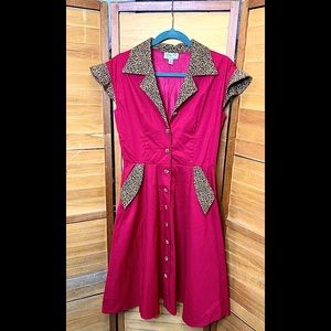 Leopard Pin Up Diner Dress- Lindy Bop Jeanette